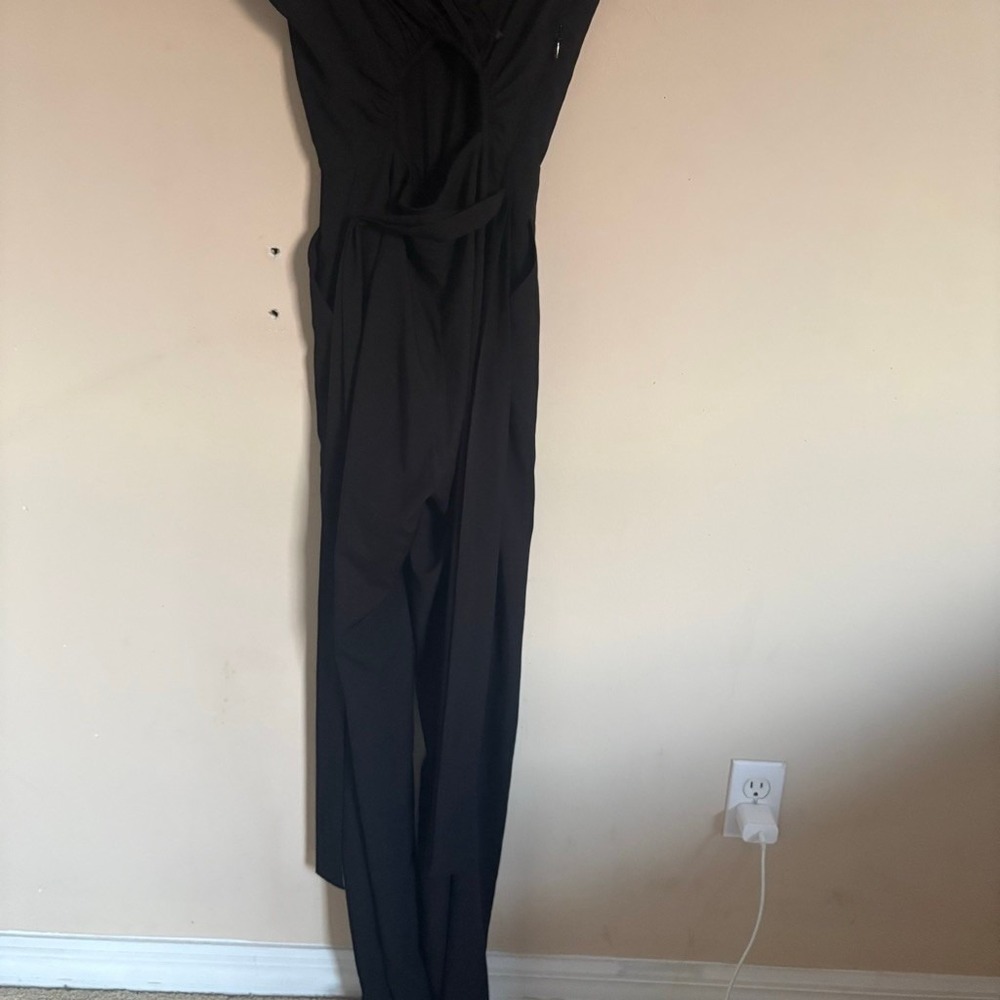Bebe Black Cutout Back Wide Leg Belted Jumpsuit XXS RN86017 - Picture 16 of 16